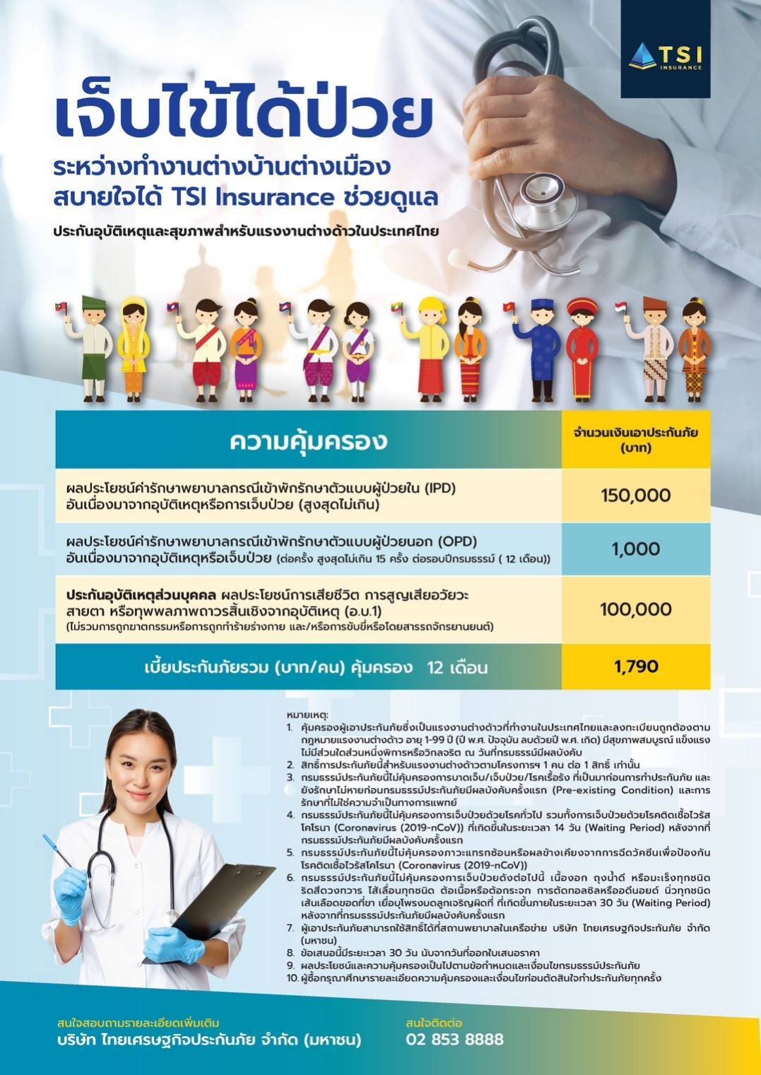 ประกันแรงงานต่างด้าว 12 เดือน